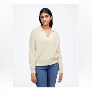 Madewell Shaker-Stitch Johnny Collar Sweater